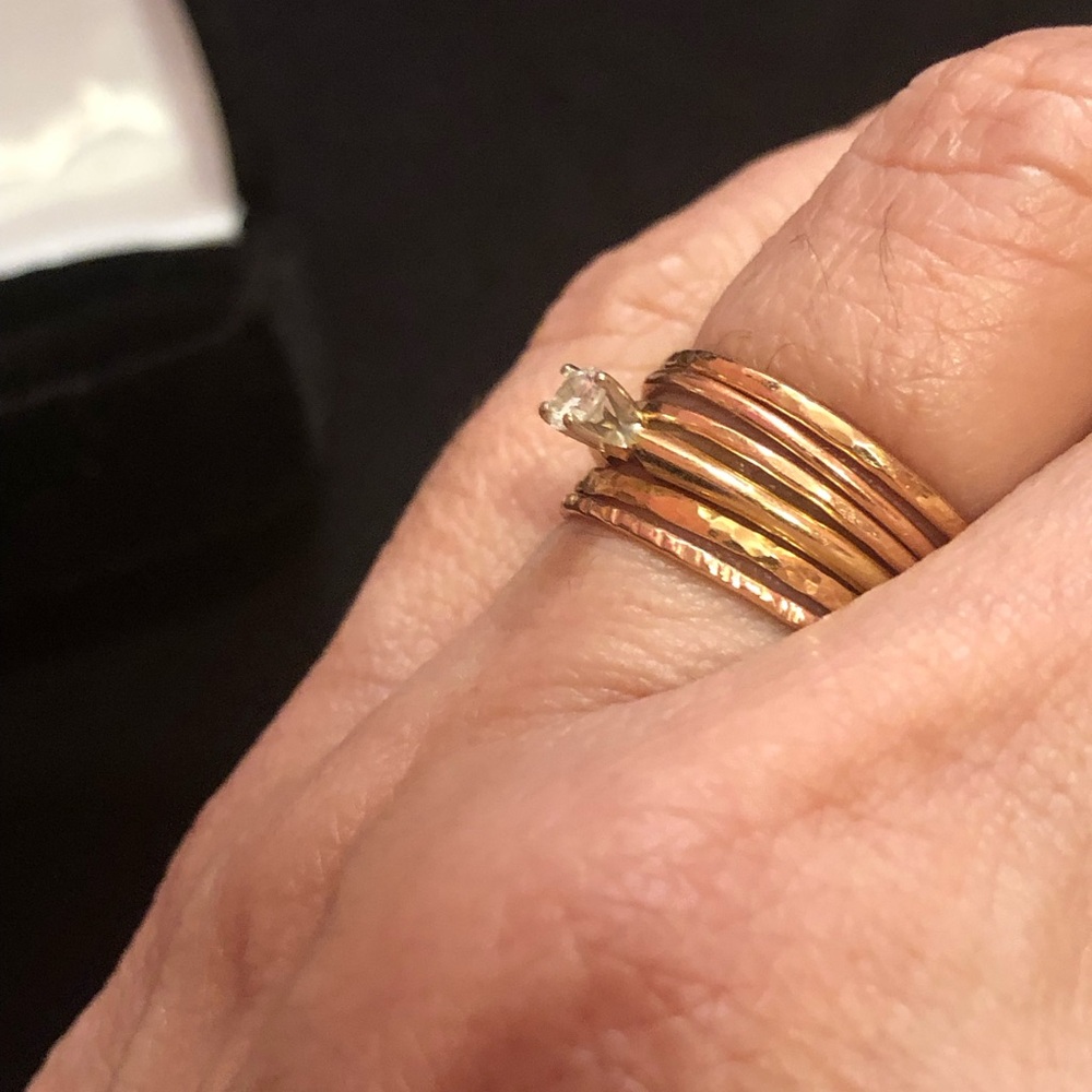 10k Rose Gold Stackable Rings band - Picture 7 of 8